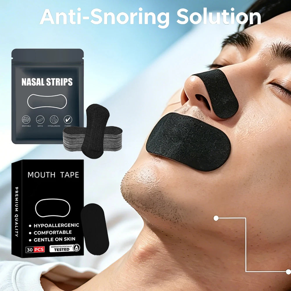 Anti-Snoring Nose Strips And Mouth Tape